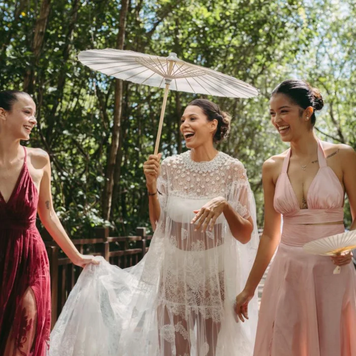 Bride and bridesmaids at Paradisus La Perla