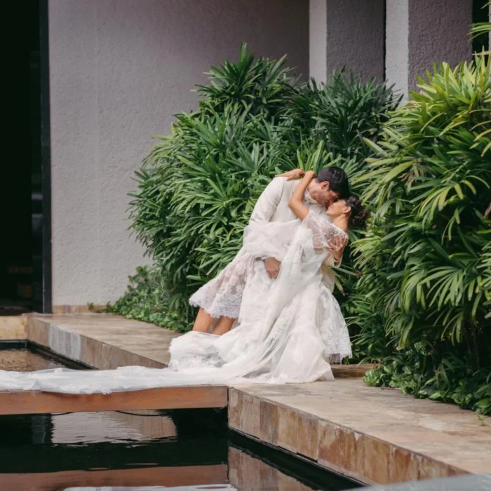 Bride and groom at Paradisus La Perla