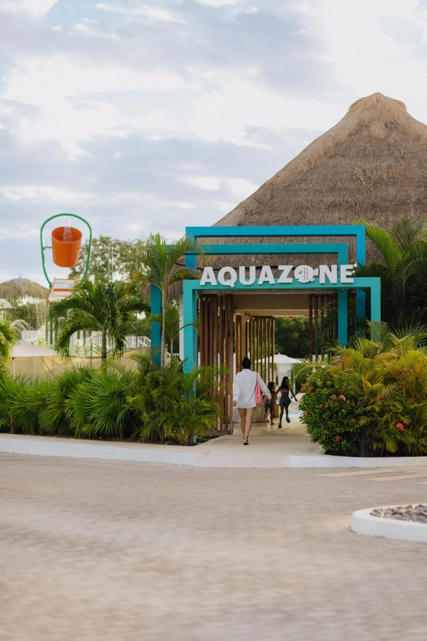 Aquazone water park entrance at Paradisus Playa Del Carmen