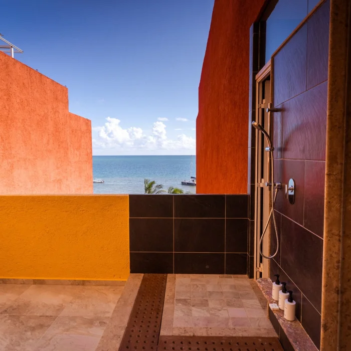 outdoor shower of suite at Paraiso de la Bonita Riviera Maya