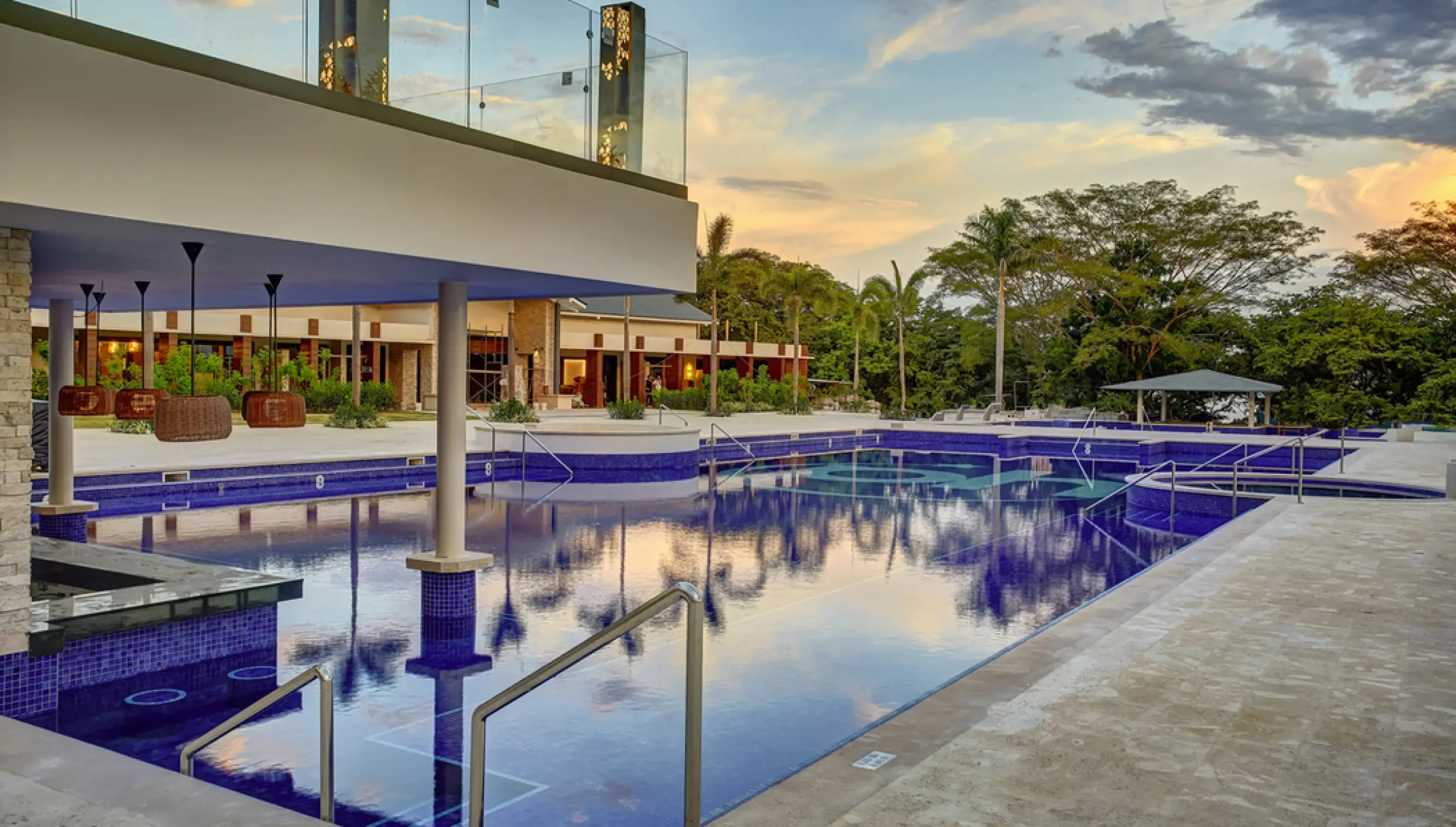 Blue tiled outdoor pool at Planet Hollywood Costa Rica, Papagayo