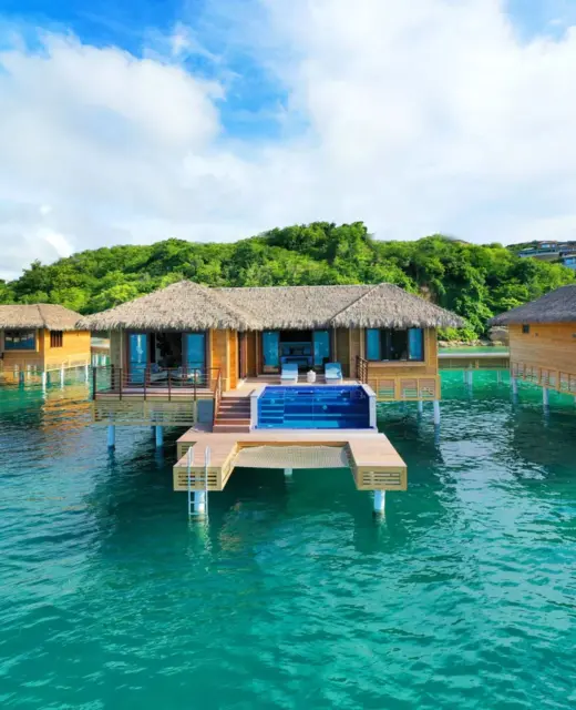 chairman overwater bungalows at Royalton Antigua