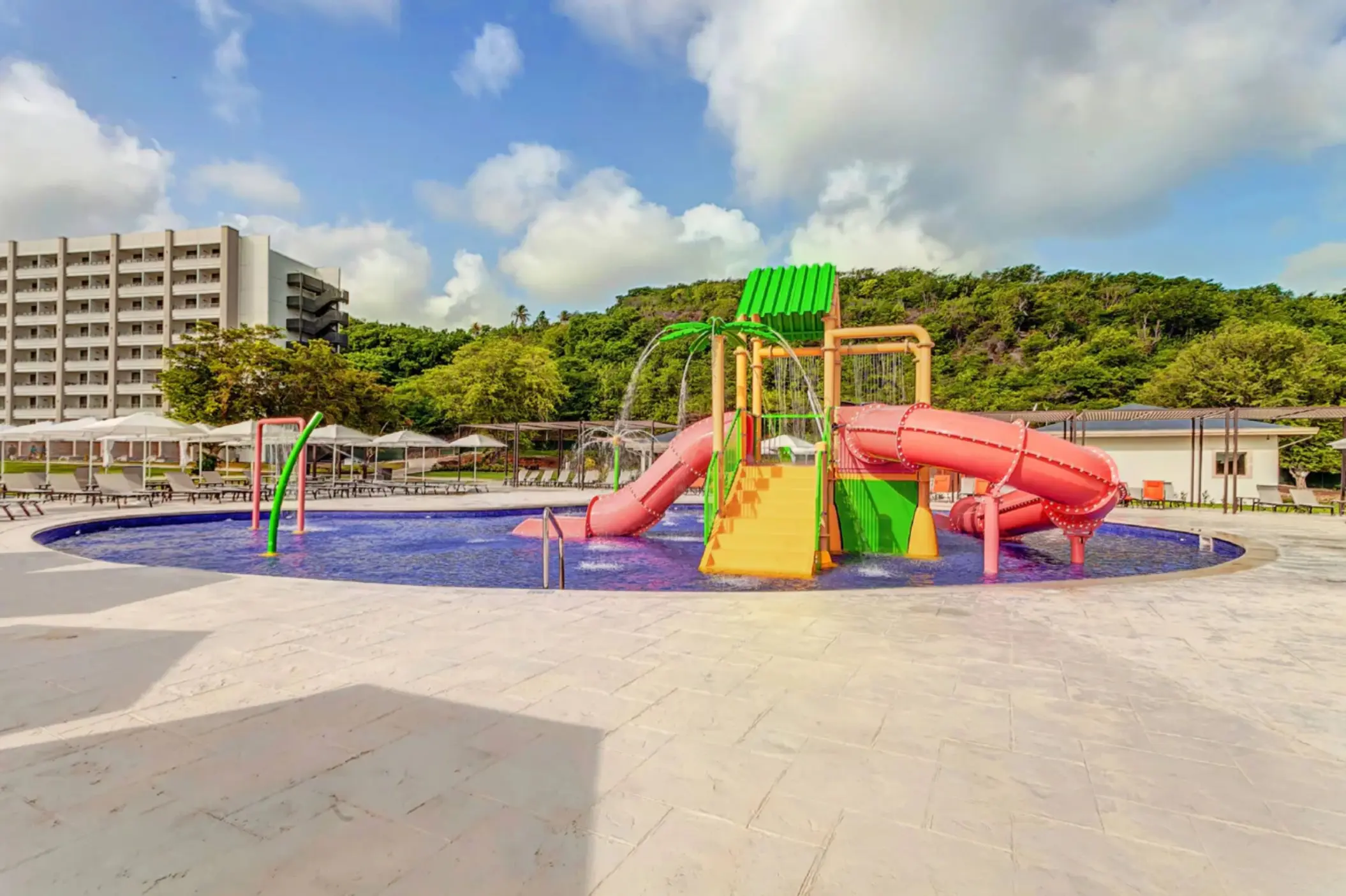 Children's splash pool and water slides at Royalton Antigua, Five Islands Village