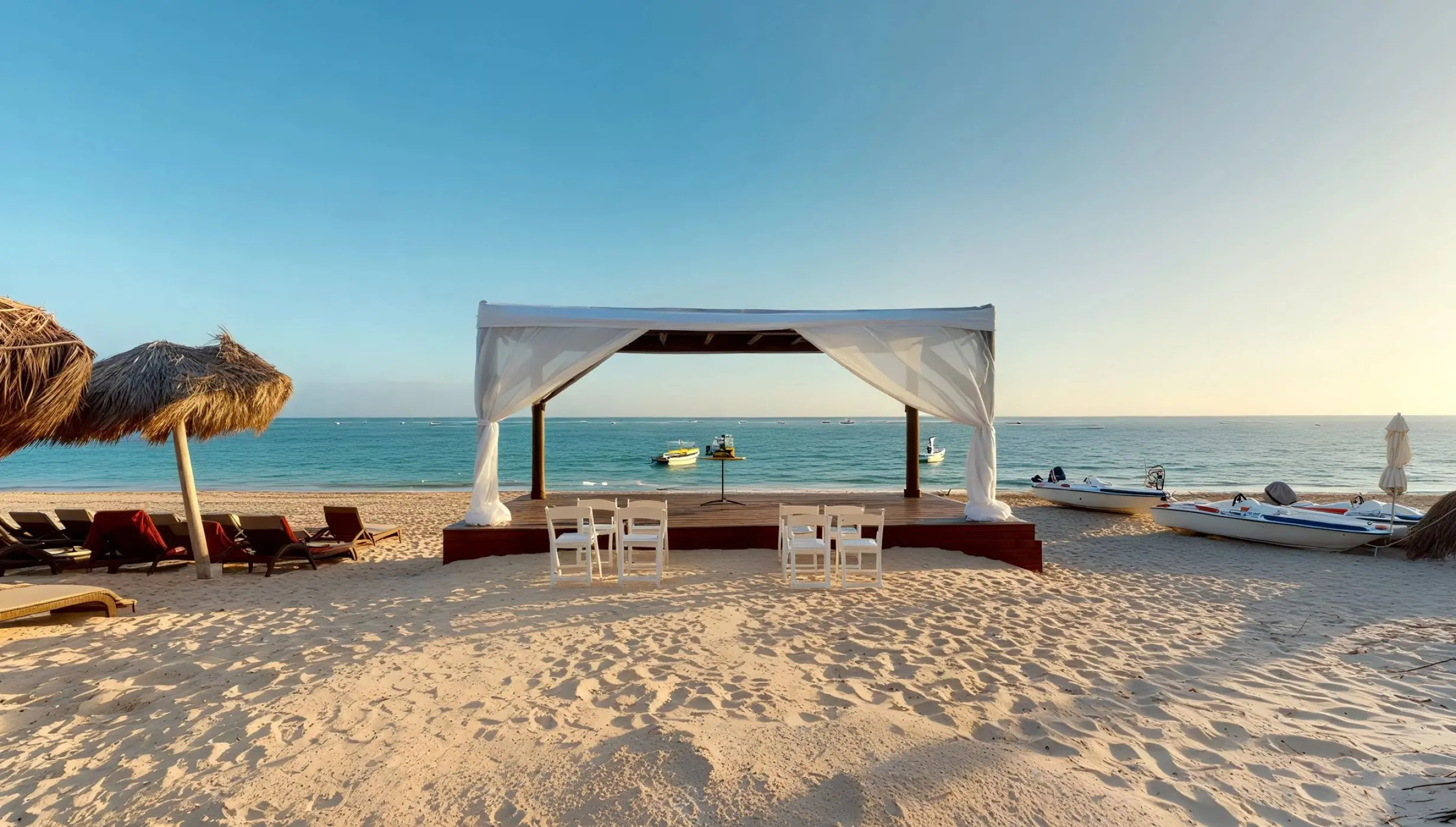 Beachfront wedding ceremony gazebo at Royalton Bavaro, Punta Cana