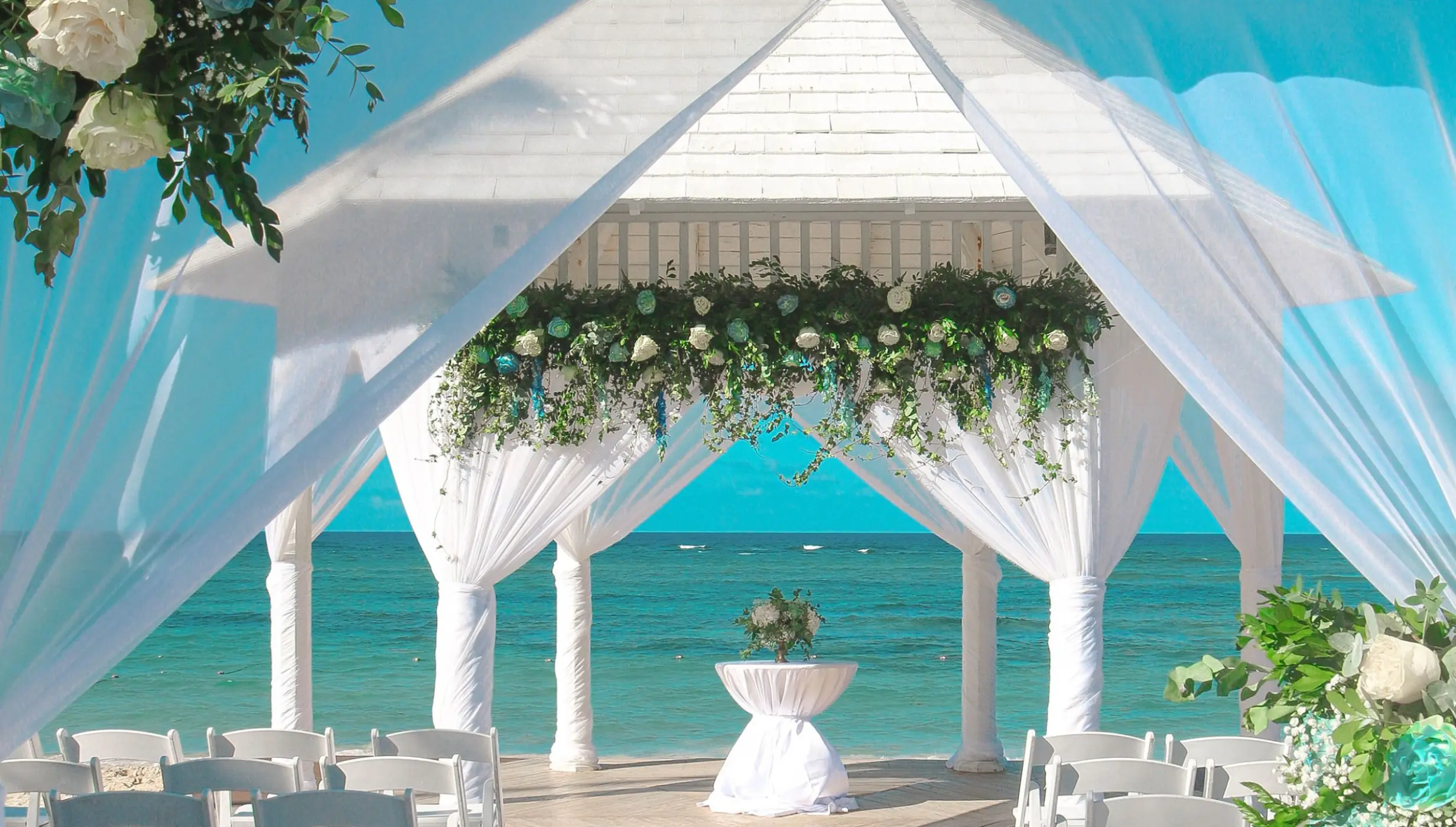 Diamond Club beach gazebo wedding ceremony at Royalton Bavaro, Punta Cana