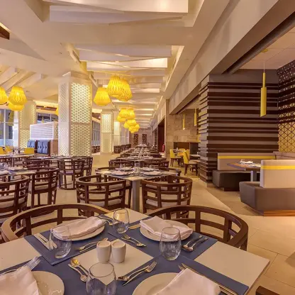 Gourmet Marche buffet restaurant with modern decor at Royalton Bavaro, Punta Cana