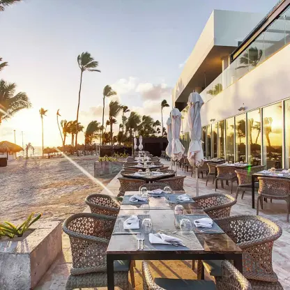 Oceanside terrace reception venue at Royalton Bavaro, Punta Cana