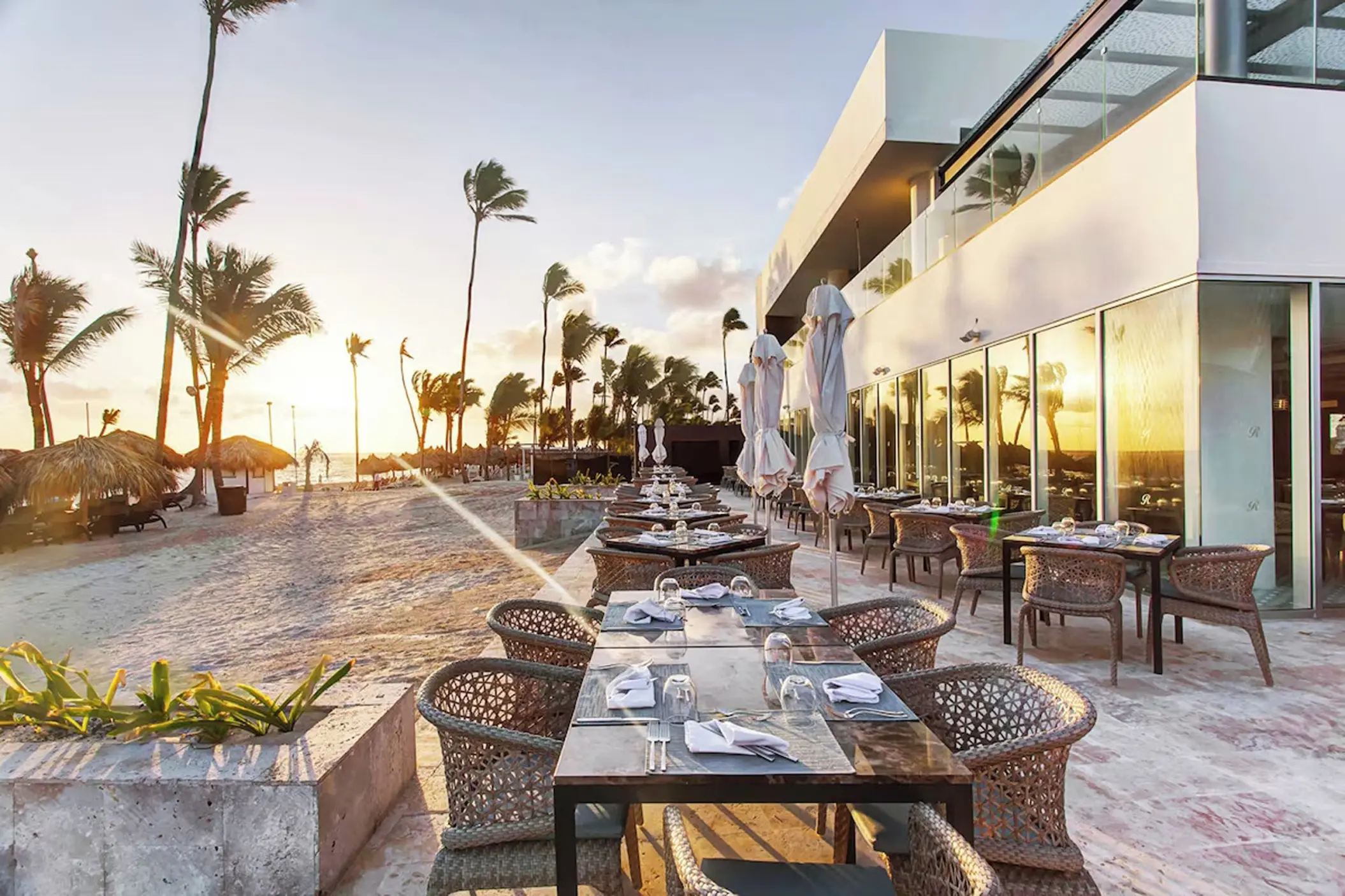 Oceanside terrace reception venue at Royalton Bavaro, Punta Cana