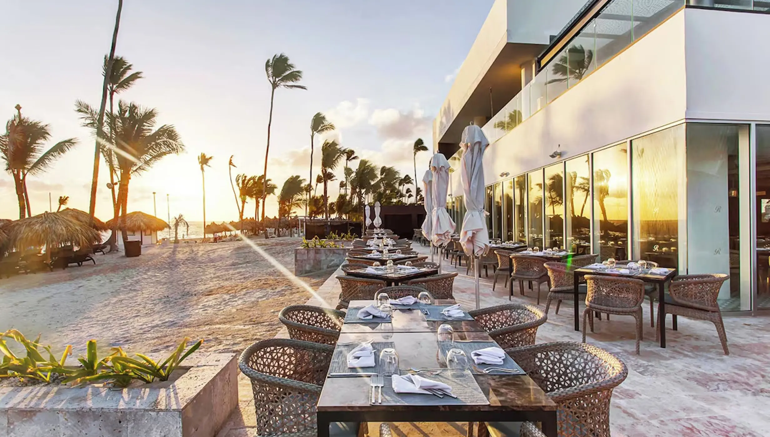 Oceanside terrace reception venue at Royalton Bavaro, Punta Cana