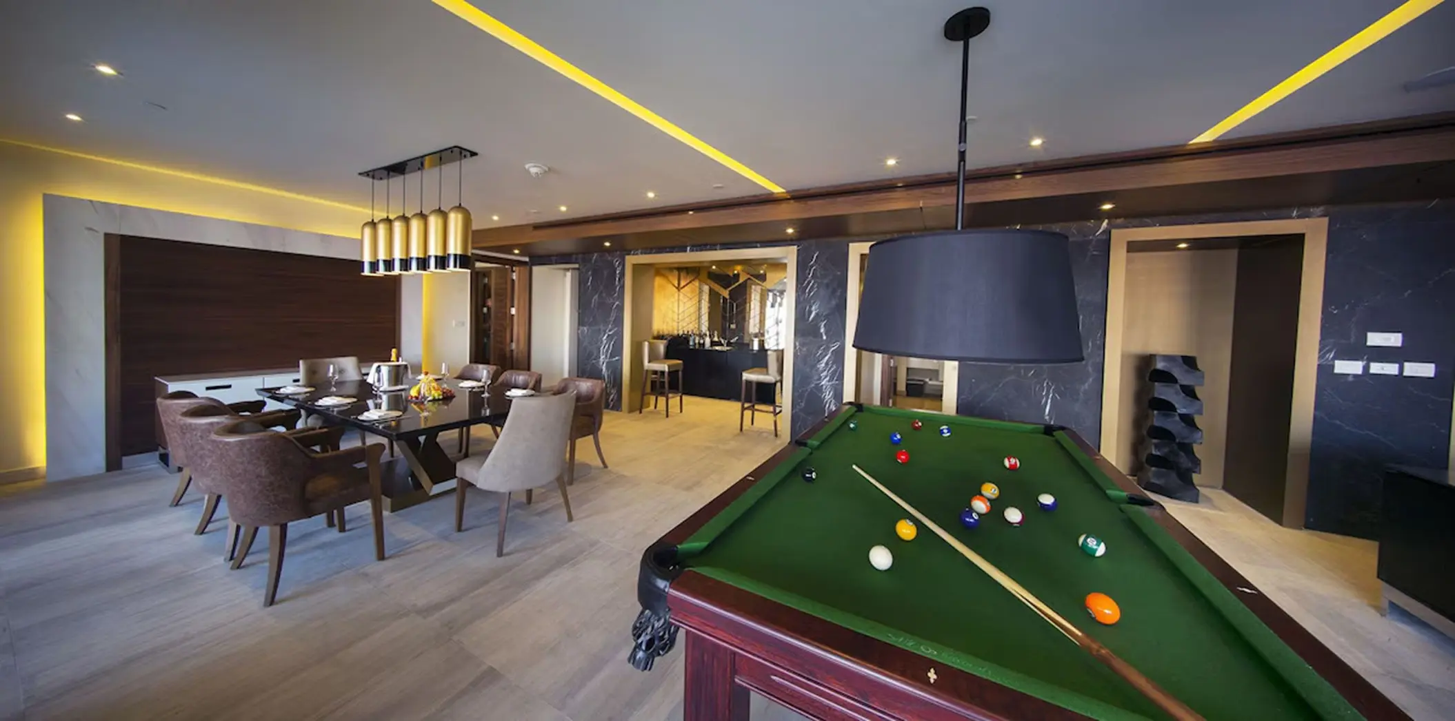 Royalton Bavaro presidential suite with a pool table and dining area, Punta Cana