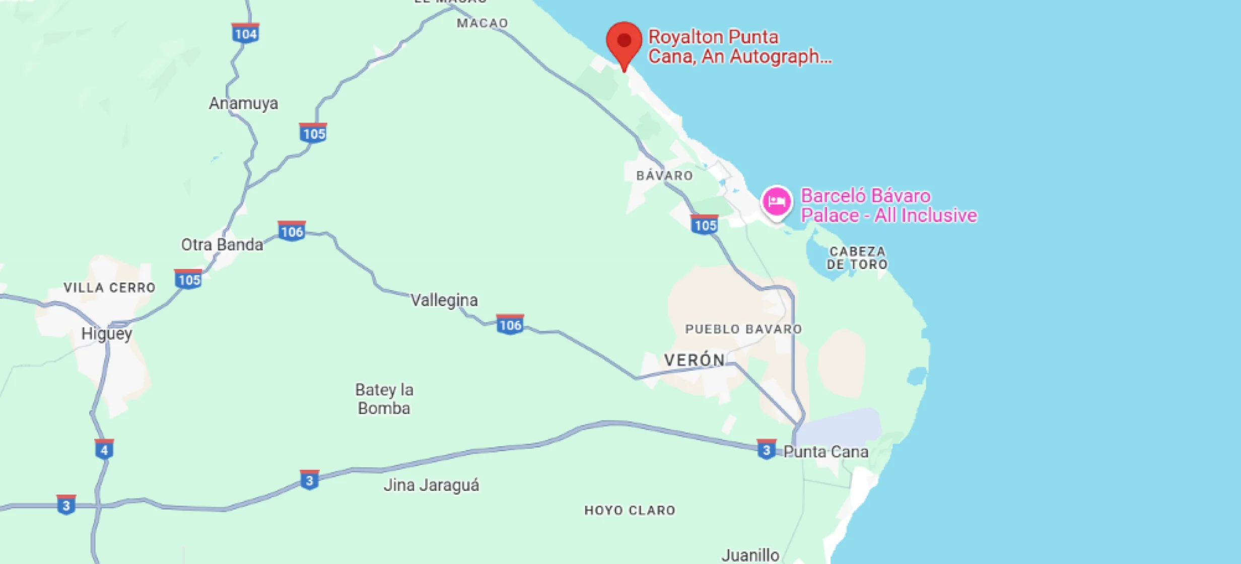 map showing location of Royalton Punta Cana in the Dominican Republic