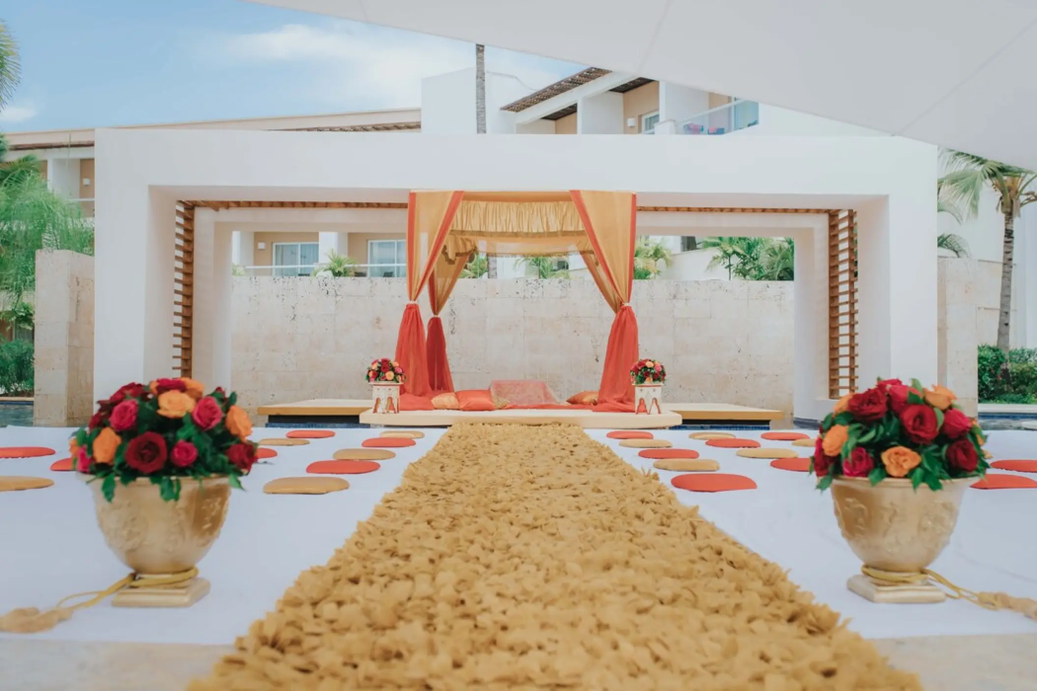 South Asian wedding mandap setup at Royalton Punta Cana