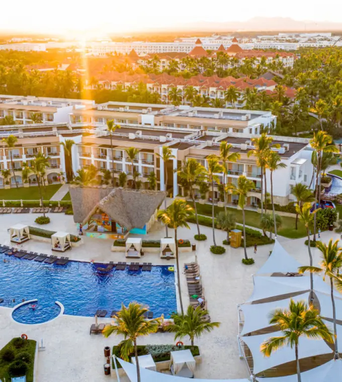 Aerial view of the pools and beachfront at Royalton Punta Cana, Punta Cana