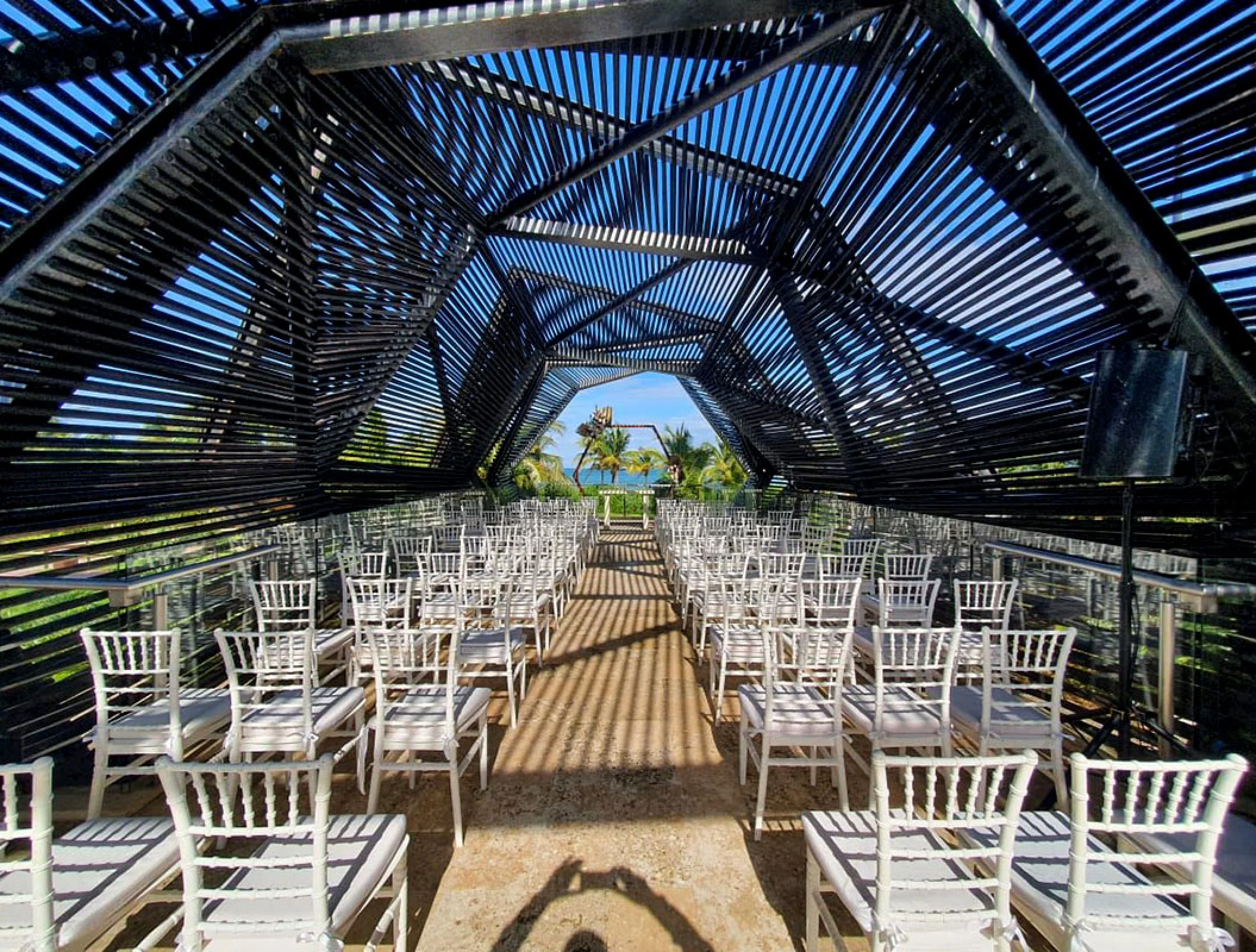 Ocean view gazebo wedding at Royalton Riviera Cancun Resort.