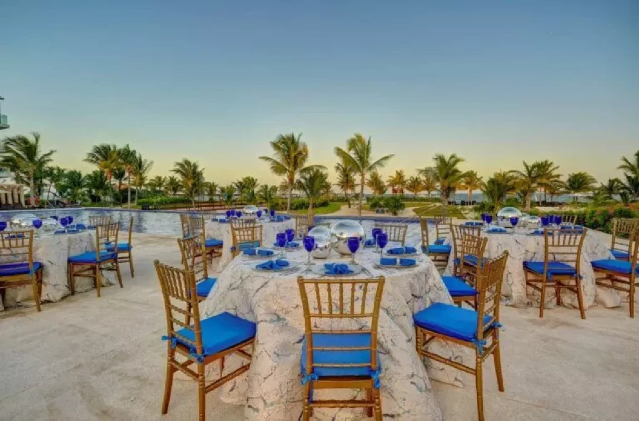 Pool side Terrace at Royalton Riviera Cancun