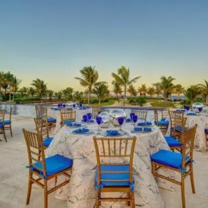 Pool side Terrace at Royalton Riviera Cancun