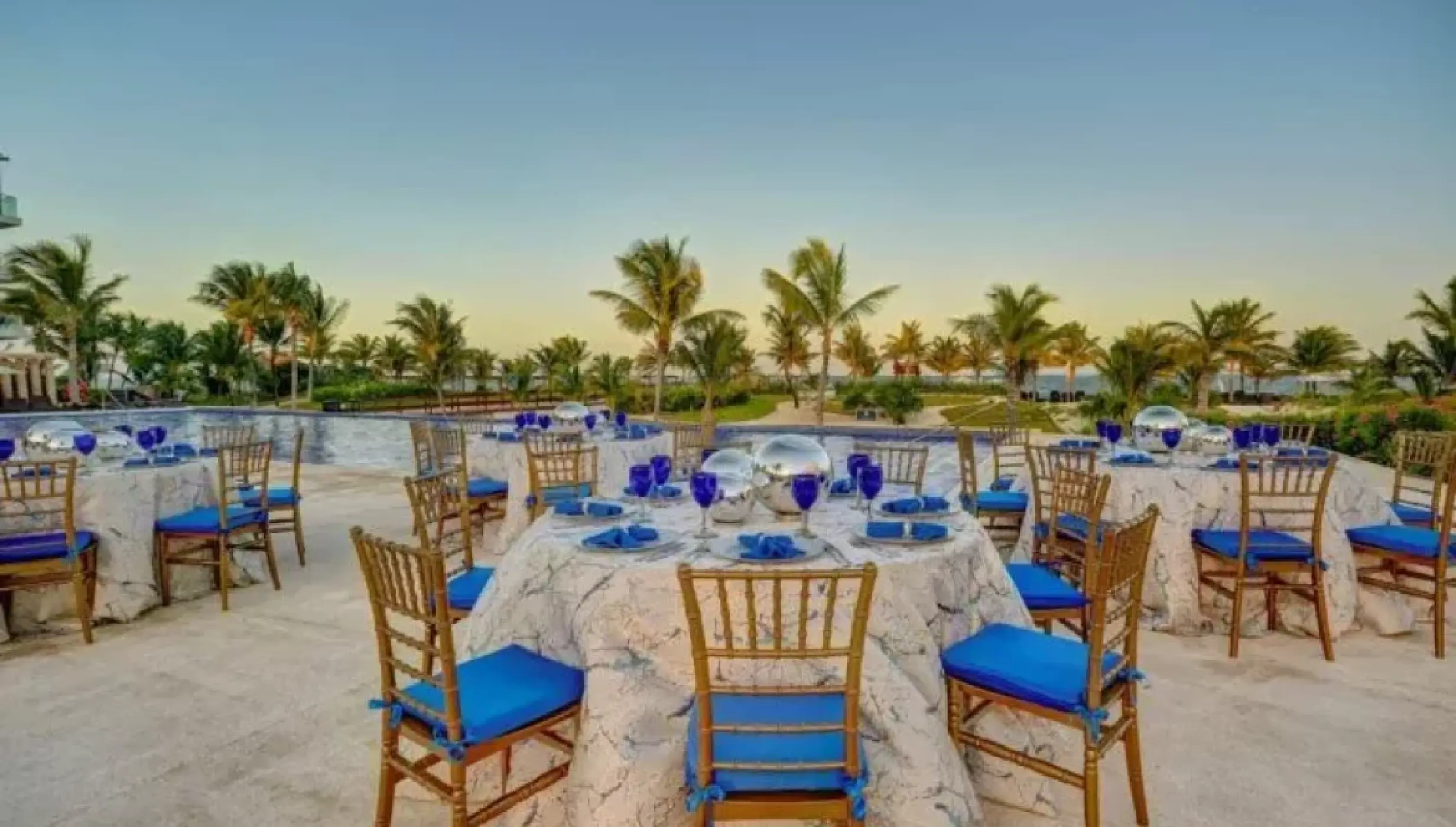 Pool side Terrace at Royalton Riviera Cancun
