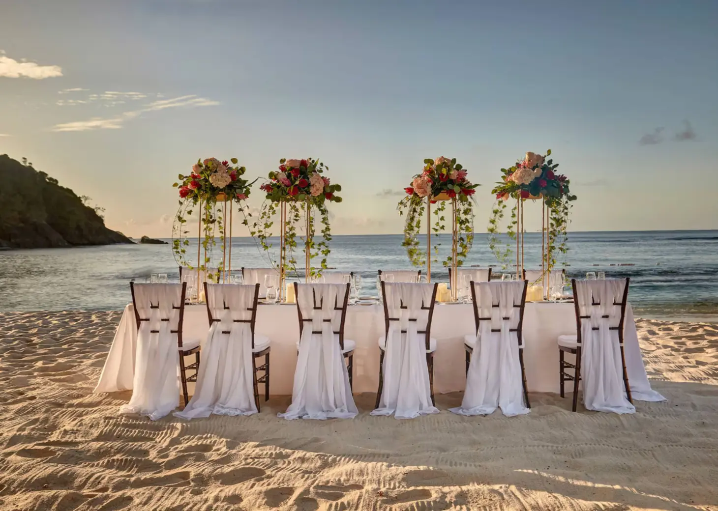 Beachfront wedding reception at Royalton Saint Lucia, Castries