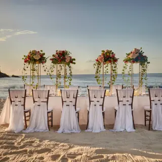 Beachfront wedding reception at Royalton Saint Lucia, Castries