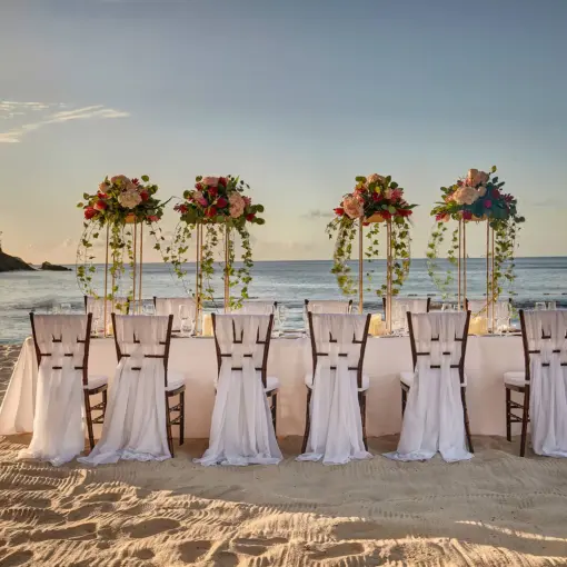 Beachfront wedding reception at Royalton Saint Lucia, Castries