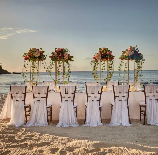 beach reception setup at Royalton Saint Lucia