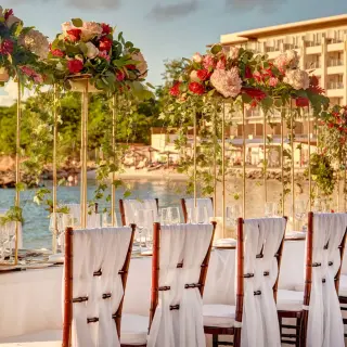 Beachfront wedding reception at Royalton Saint Lucia, Castries