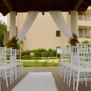 Garden gazebo wedding ceremony setup at Royalton Hideaway Saint Lucia, Castries