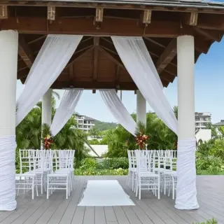 Garden gazebo wedding ceremony at Royalton Saint Lucia, Castries