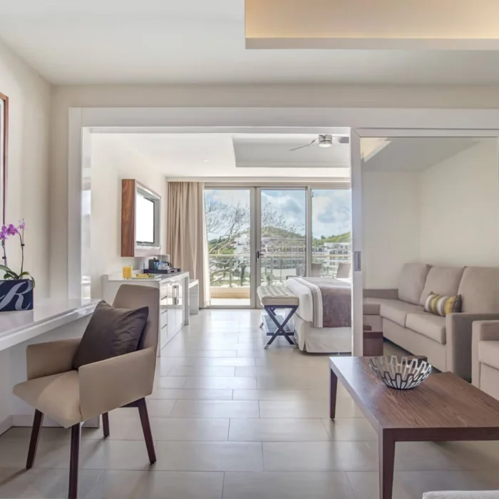 living room of the family suite at Royalton Saint Lucia
