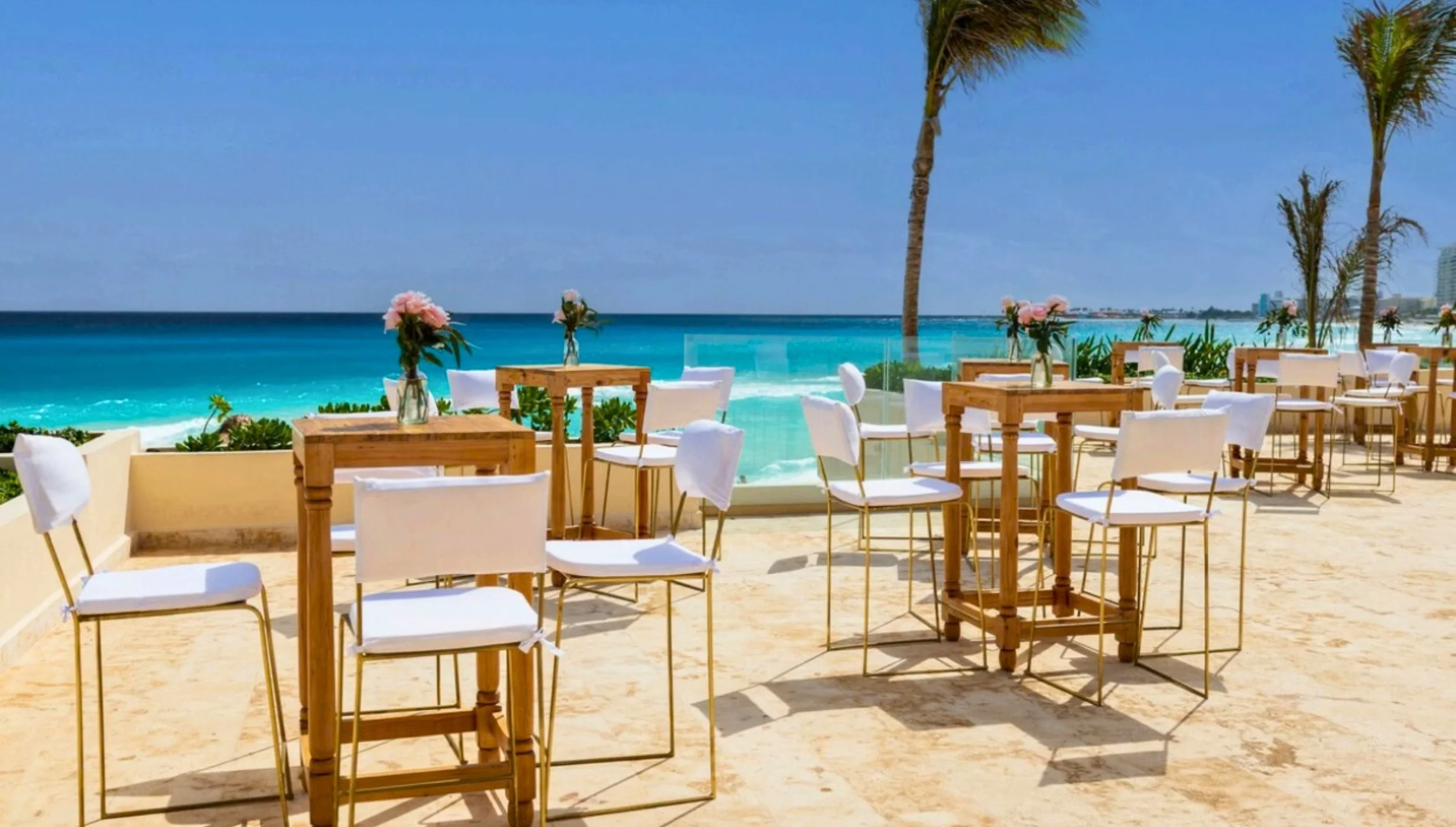 beachfront terrace venue at secrets mirabel cancun