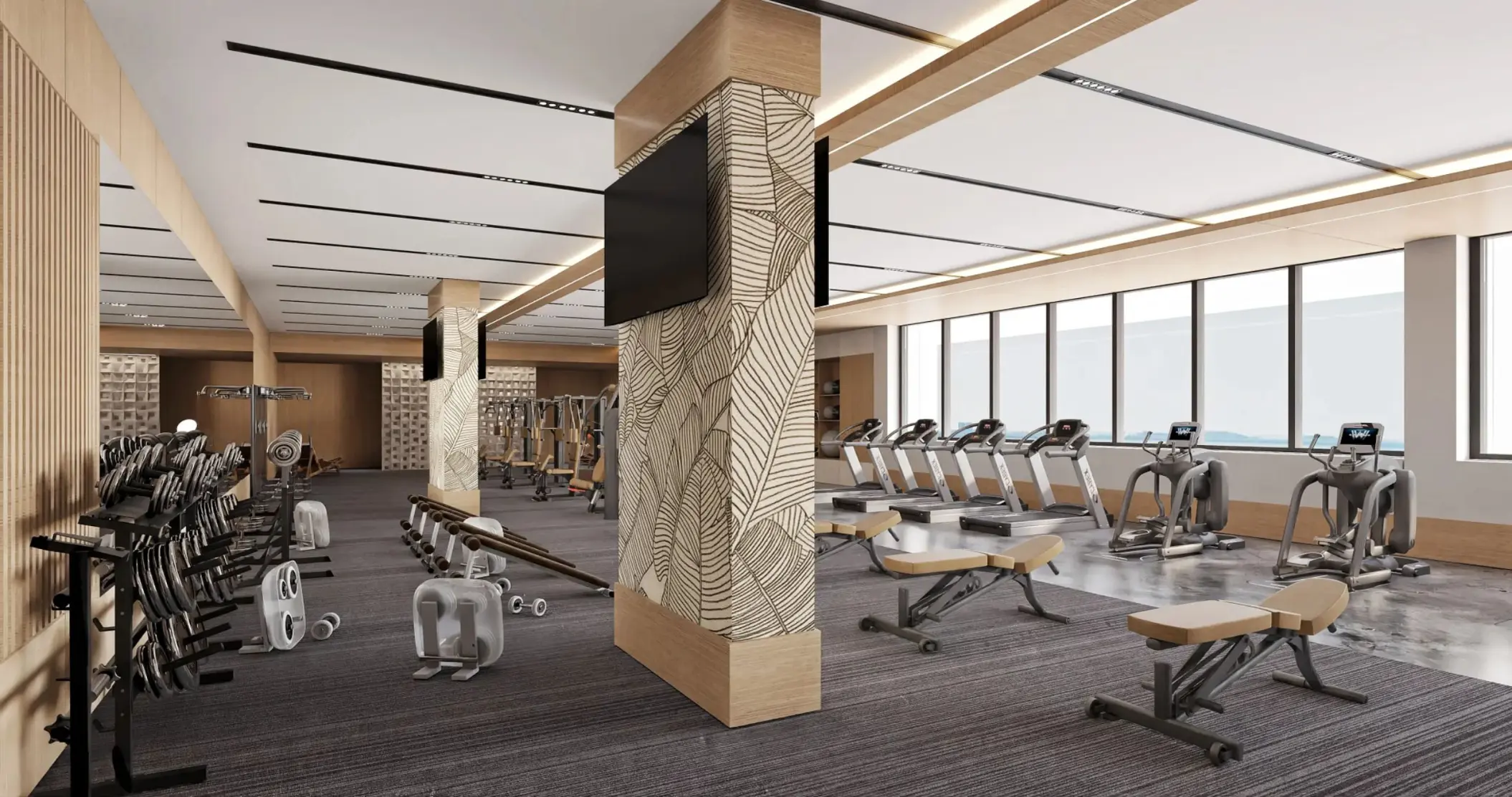Secrets Mirabel Cancun fitness center with treadmills and weight equipment, Cancun