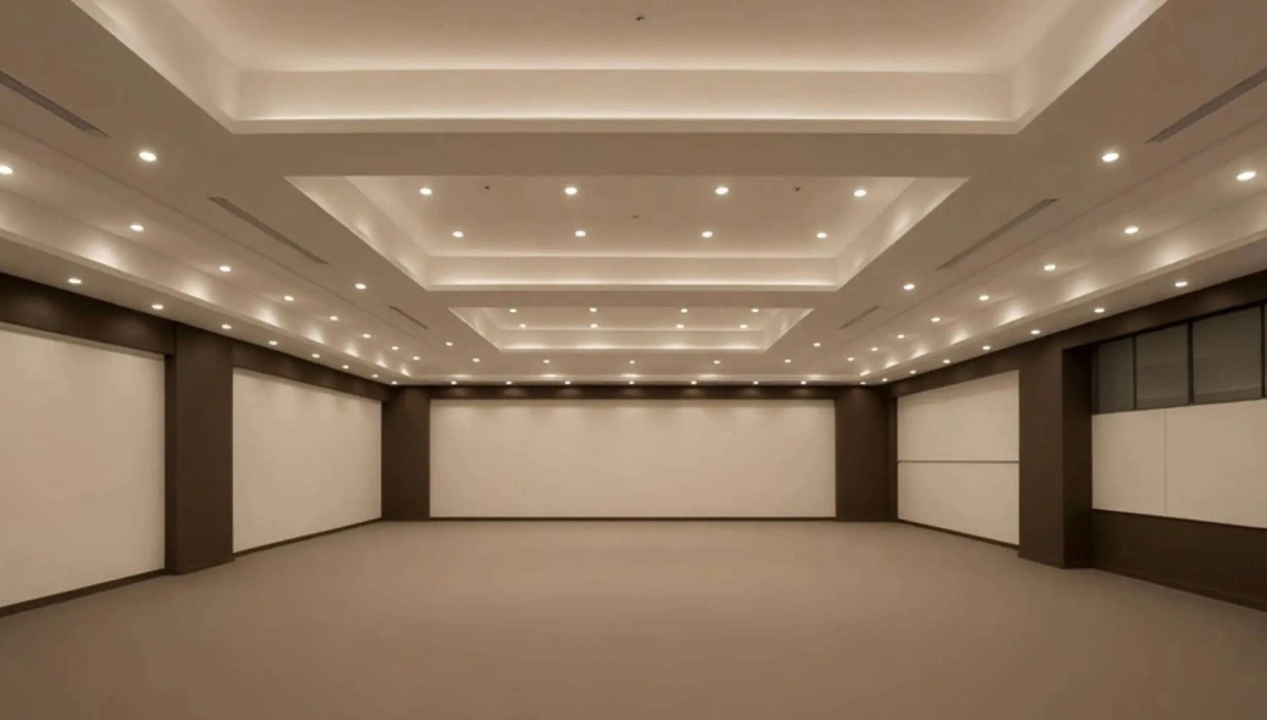 Empty Nizuc ballroom with recessed ceiling lighting at Secrets Mirabel Cancun, Cancun