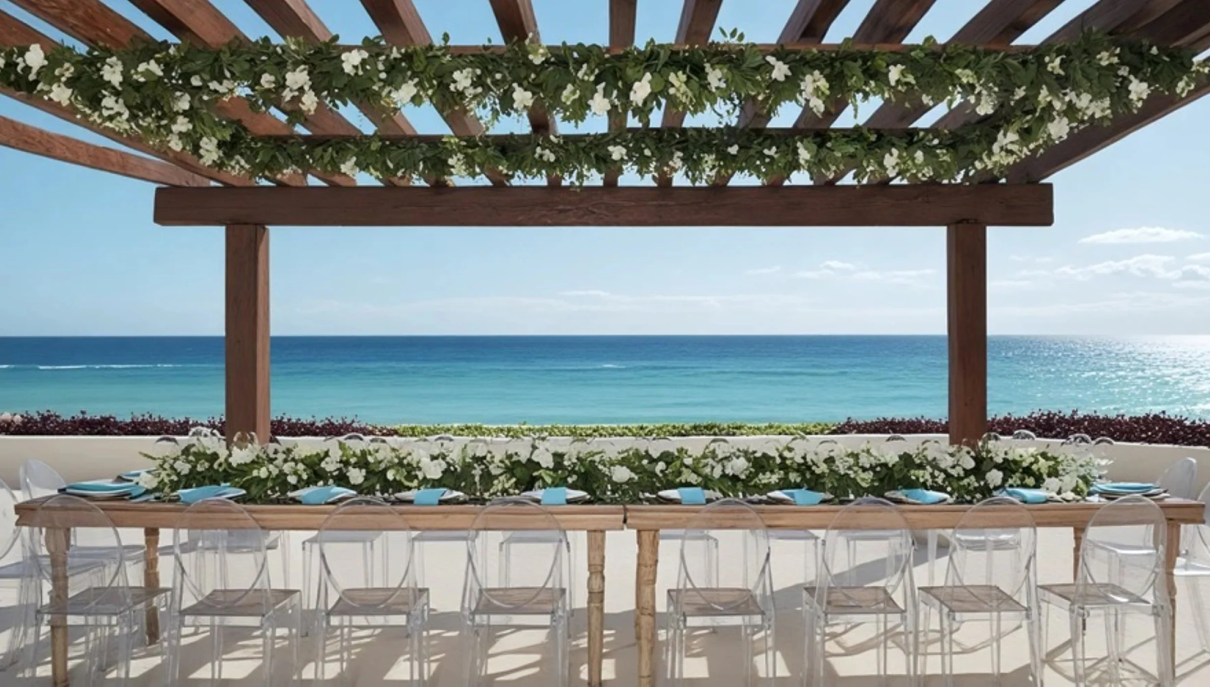 ocean front terrace at secrets mirabel cancun