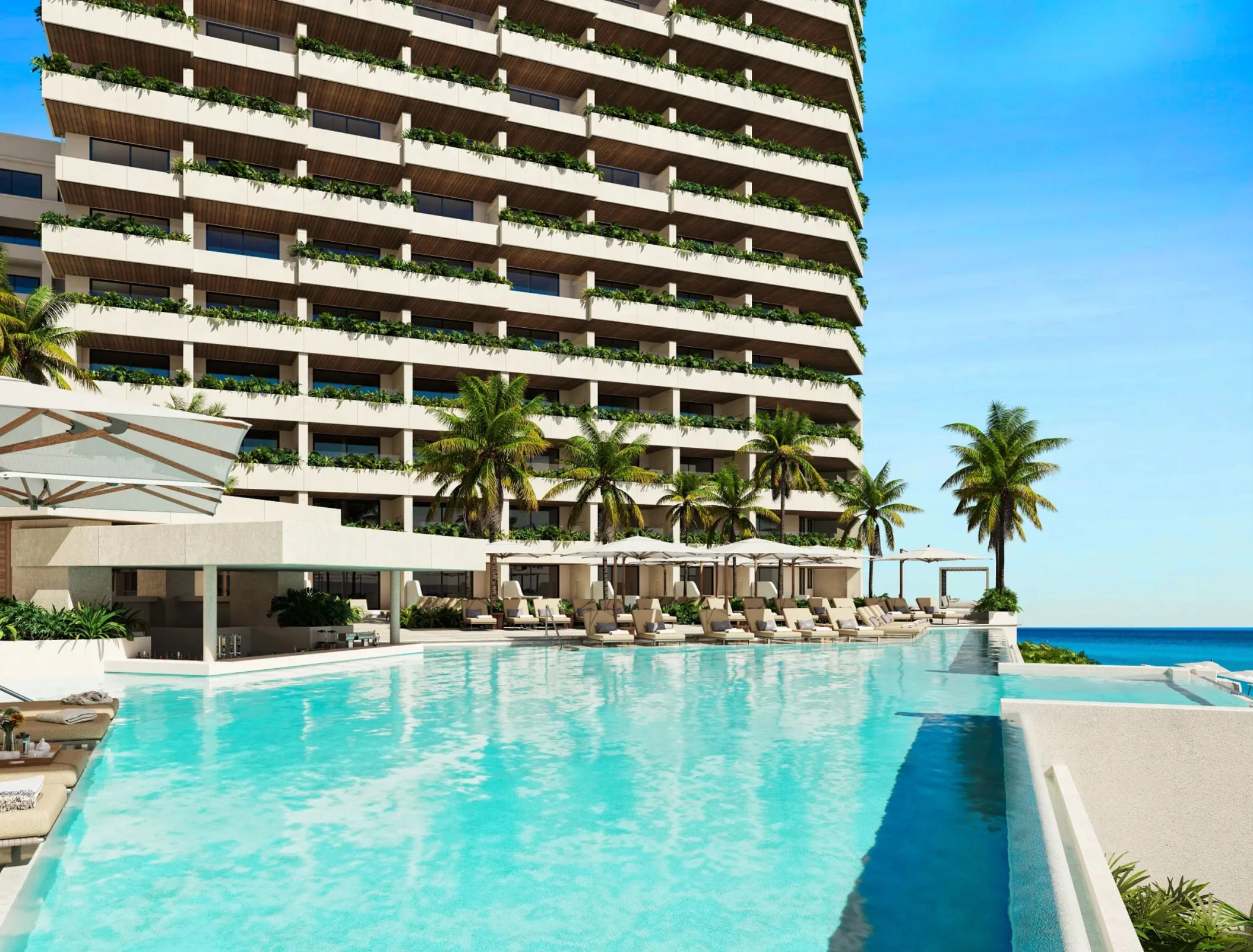 ocean view pool at Secrets Mirabel Cancun