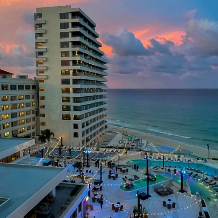 main pool terrace at secrets mirabel cancun