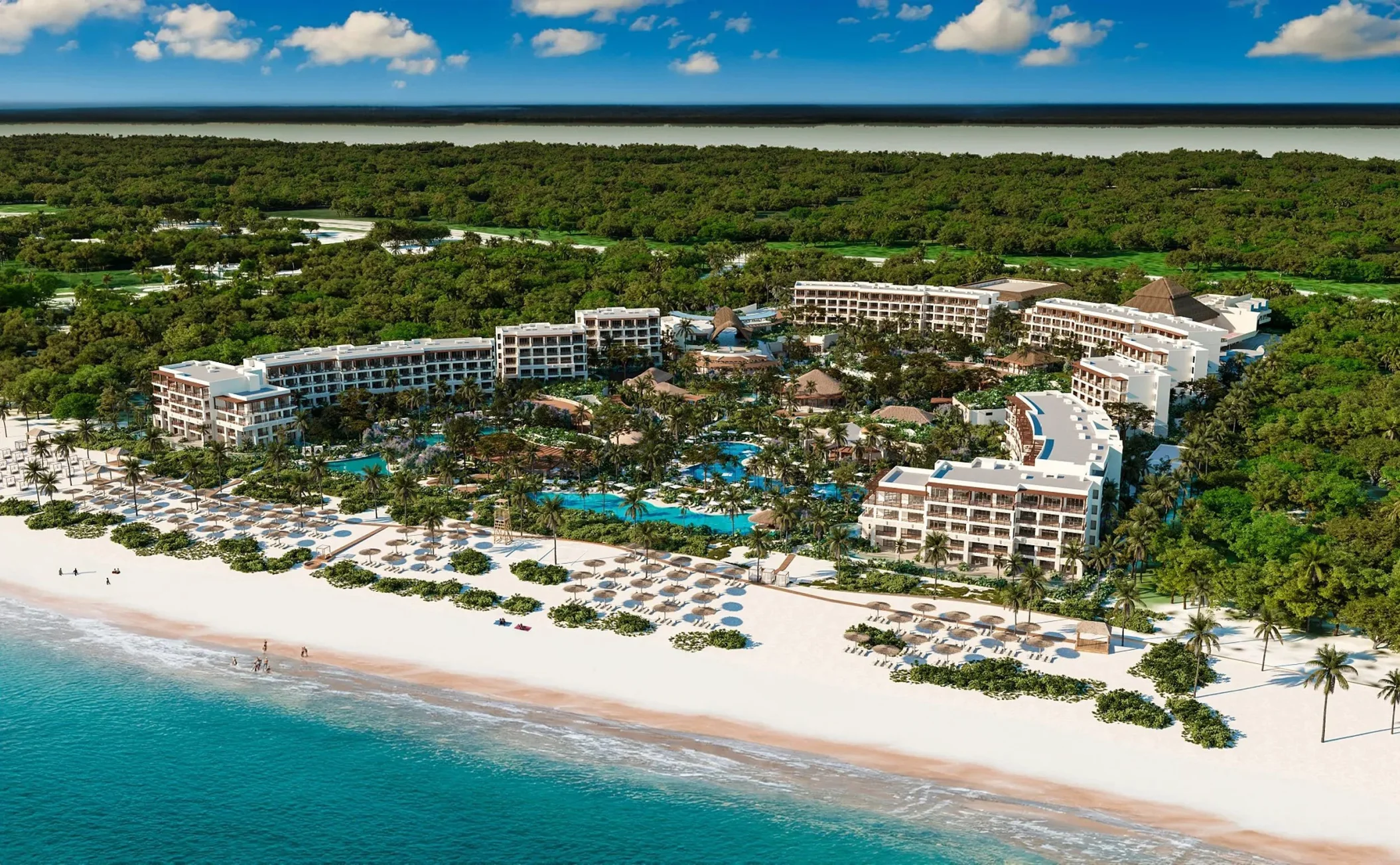 aerial view of Secrets Playa Blanca Costa Mujeres