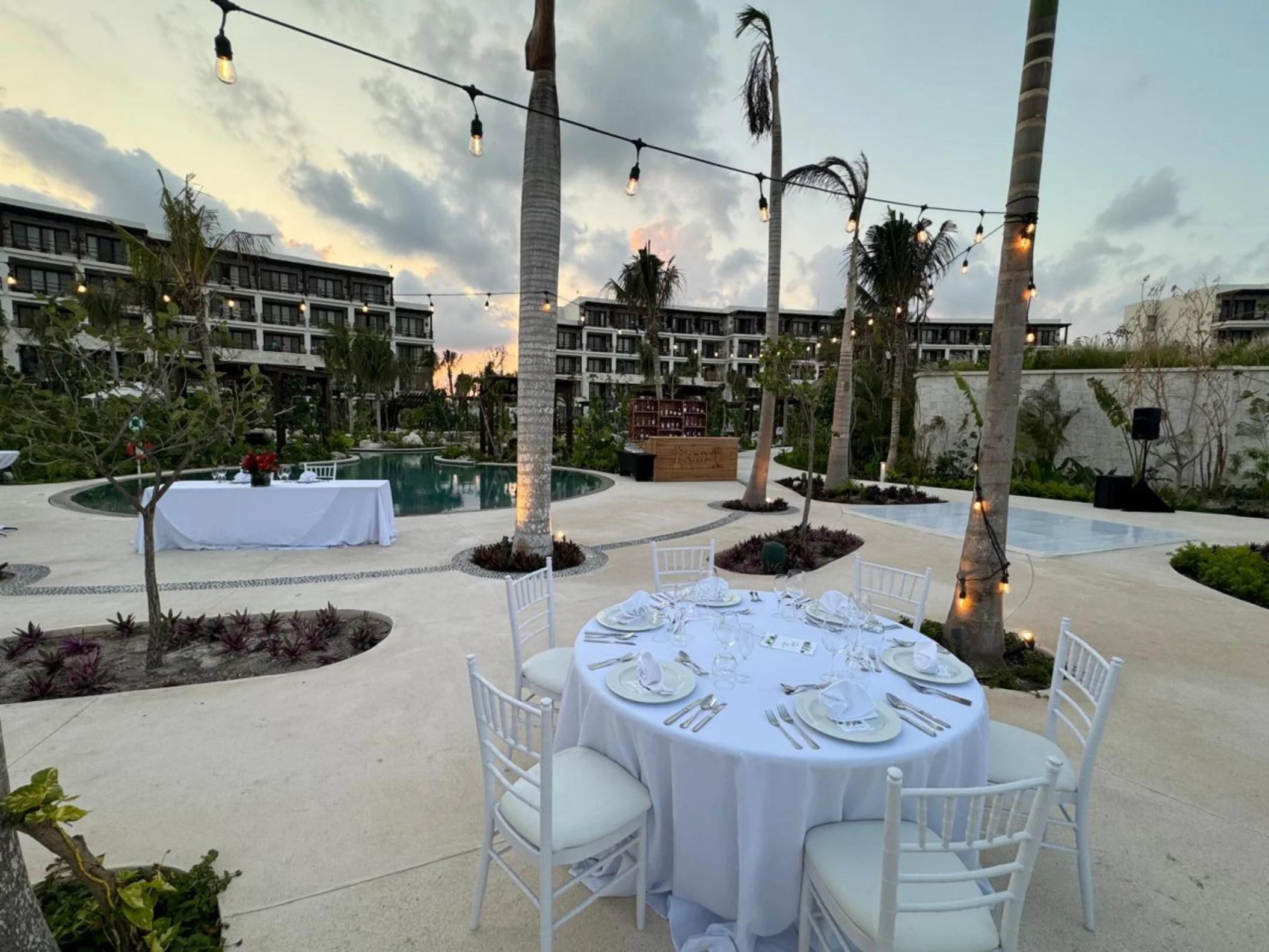 jungle pool terrace venue at Secrets Playa Blanca