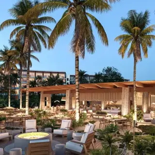 Sea side terrace wedding reception venue at Secrets Playa Blanca, Cancun