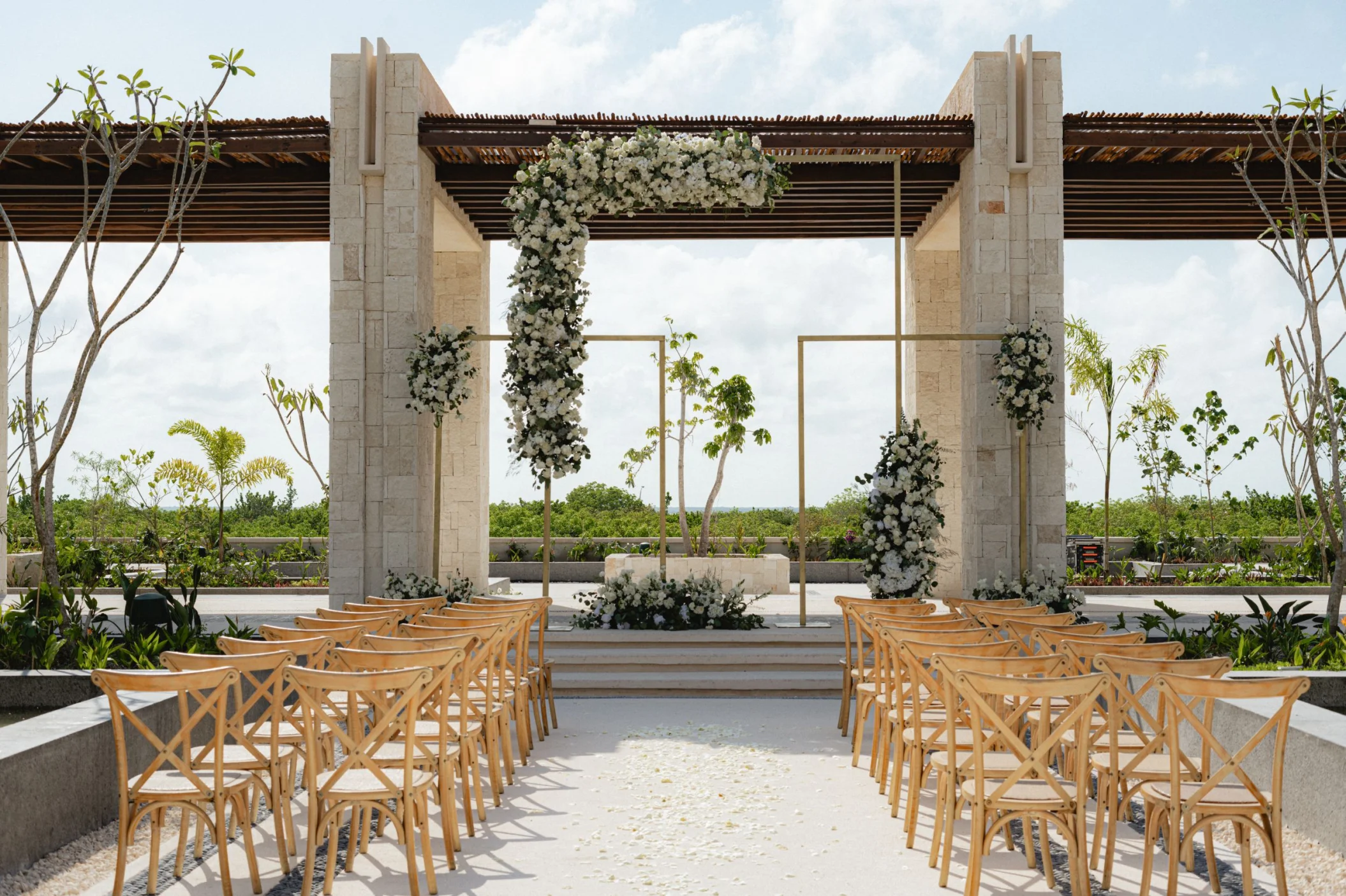 courtyard plaza at secrets playa blanca