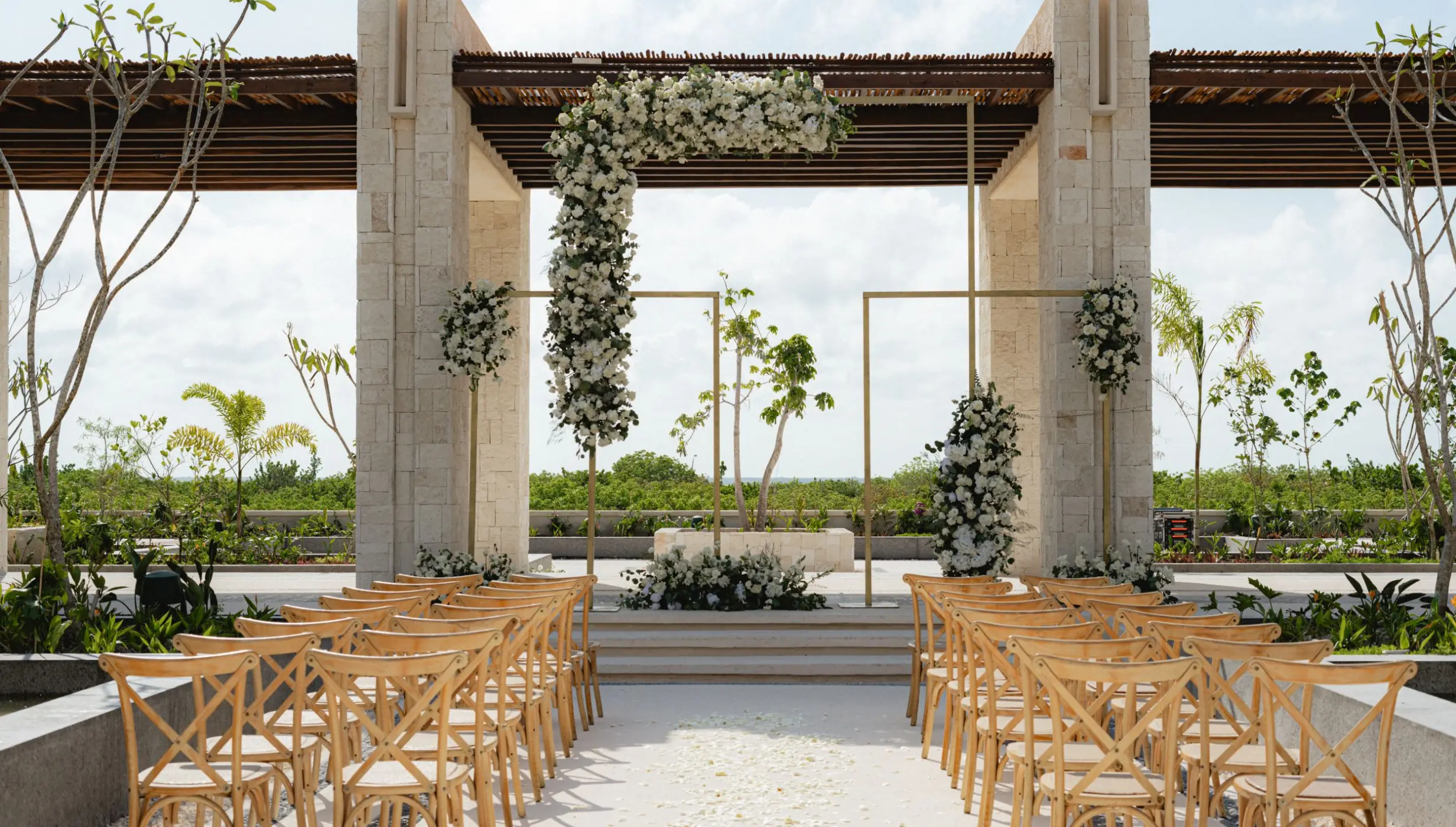 courtyard plaza at secrets playa blanca