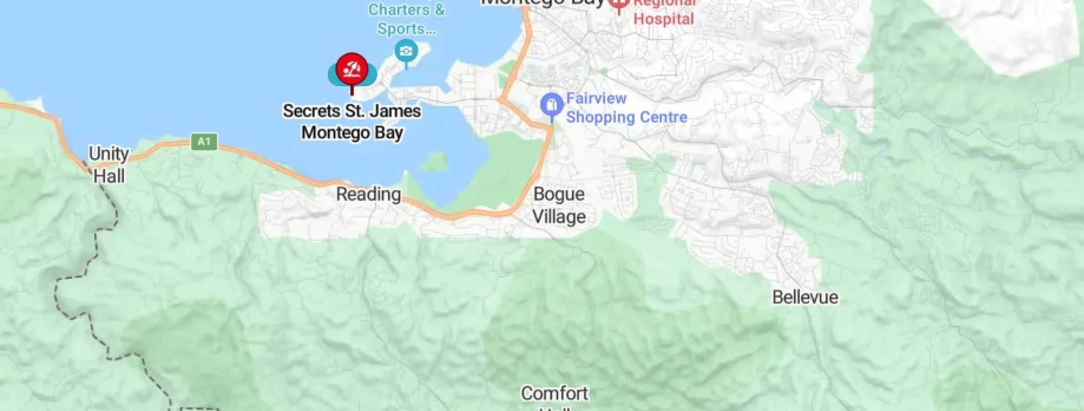 Secrets St James Montego Bay map.