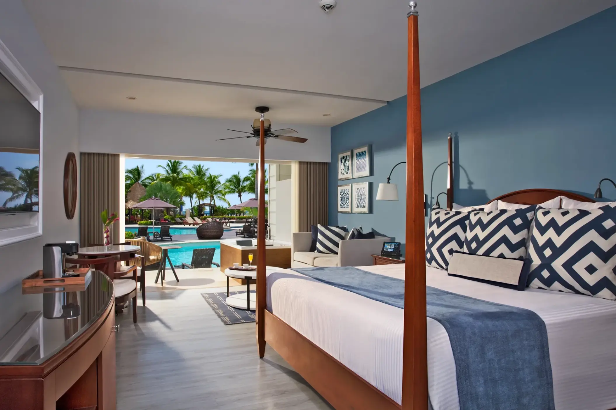 Preferred Club Junior Suite at Secrets St James Montego Bay overlooking the pool