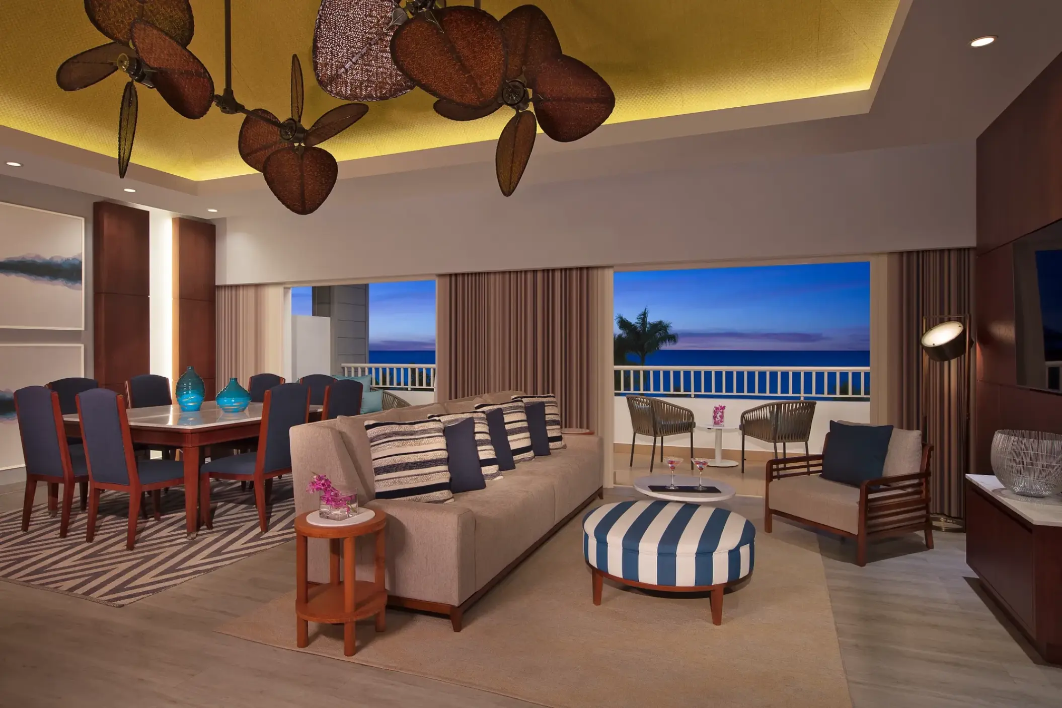 Presidential suite living and dining area at Secrets St James, Montego Bay