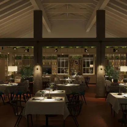 Portofino restaurant with candlelit tables and vaulted ceilings at Secrets St. Lucia, Castries