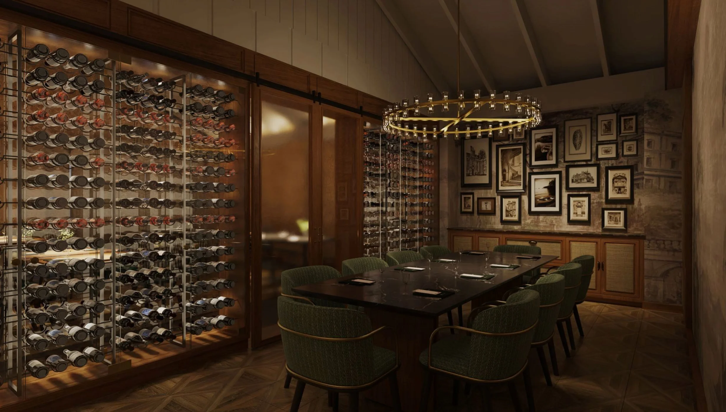 wine cellar at portofino restaurant at secrets st lucia