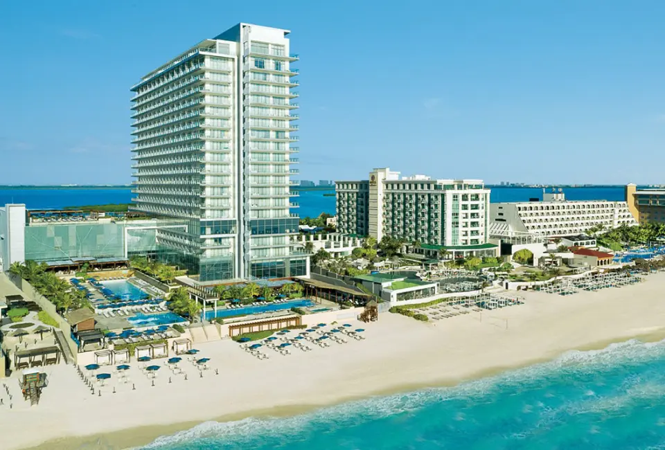 Aerial view of Secrets The Vine Cancun.