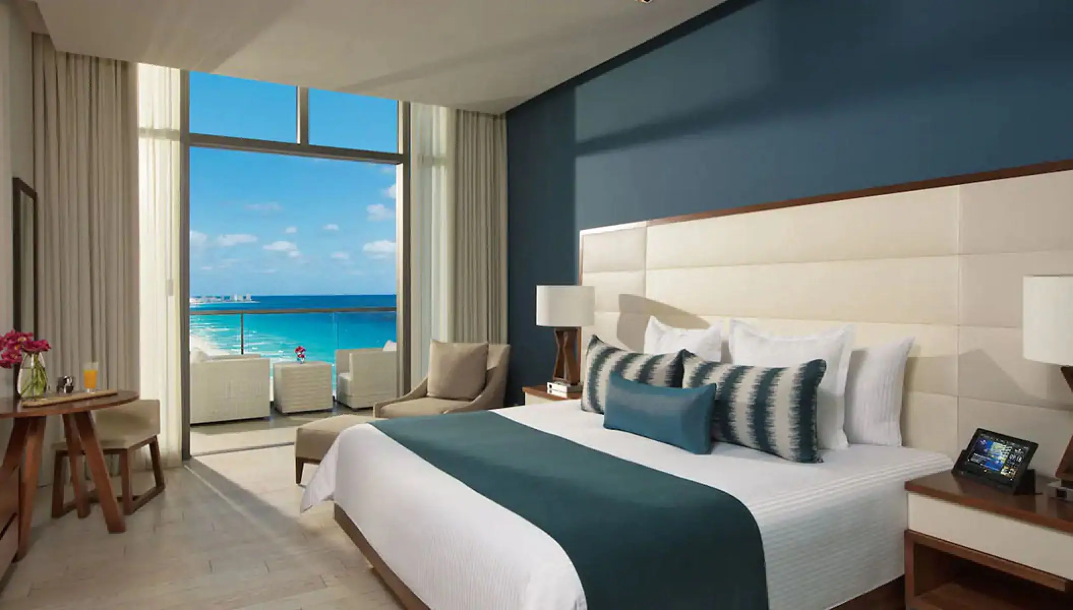 Deluxe ocean view suite at Secrets The Vine, Cancun