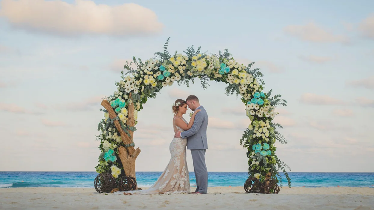 Beach Wedding at Secrets The Vine Cancun.