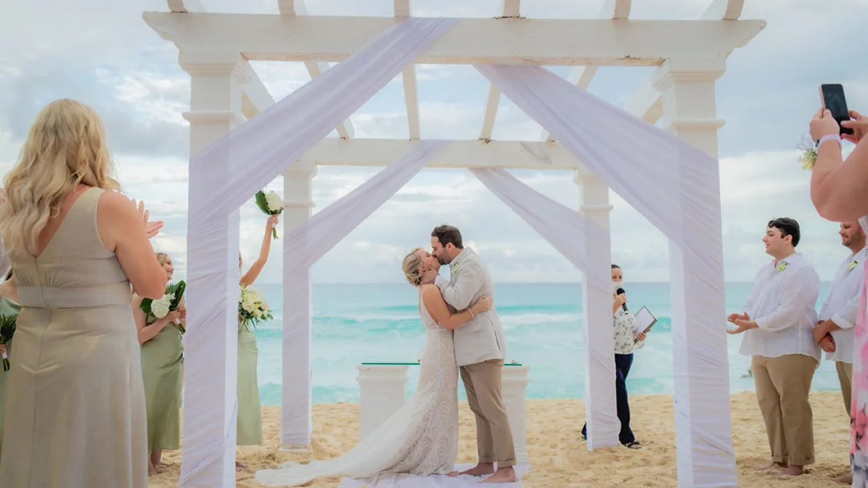 Beach Wedding at Secrets The Vine Cancun.