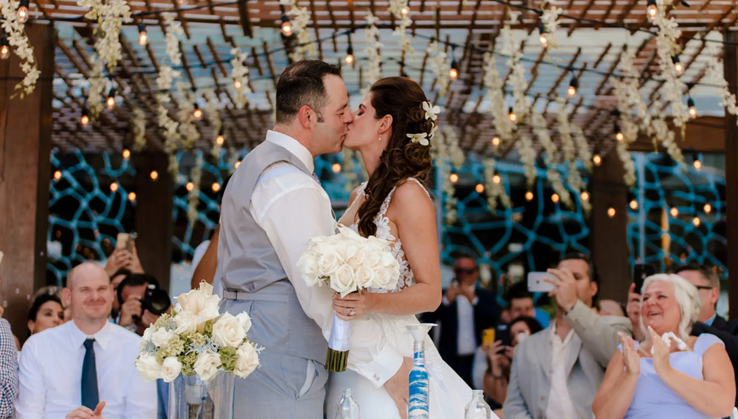 Wedding at The Vine Terrace wedding venue at Secrets The Vine Cancun.